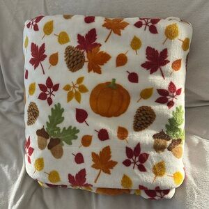 Fall Flannel Fleece/Sherpa Throw Blanket